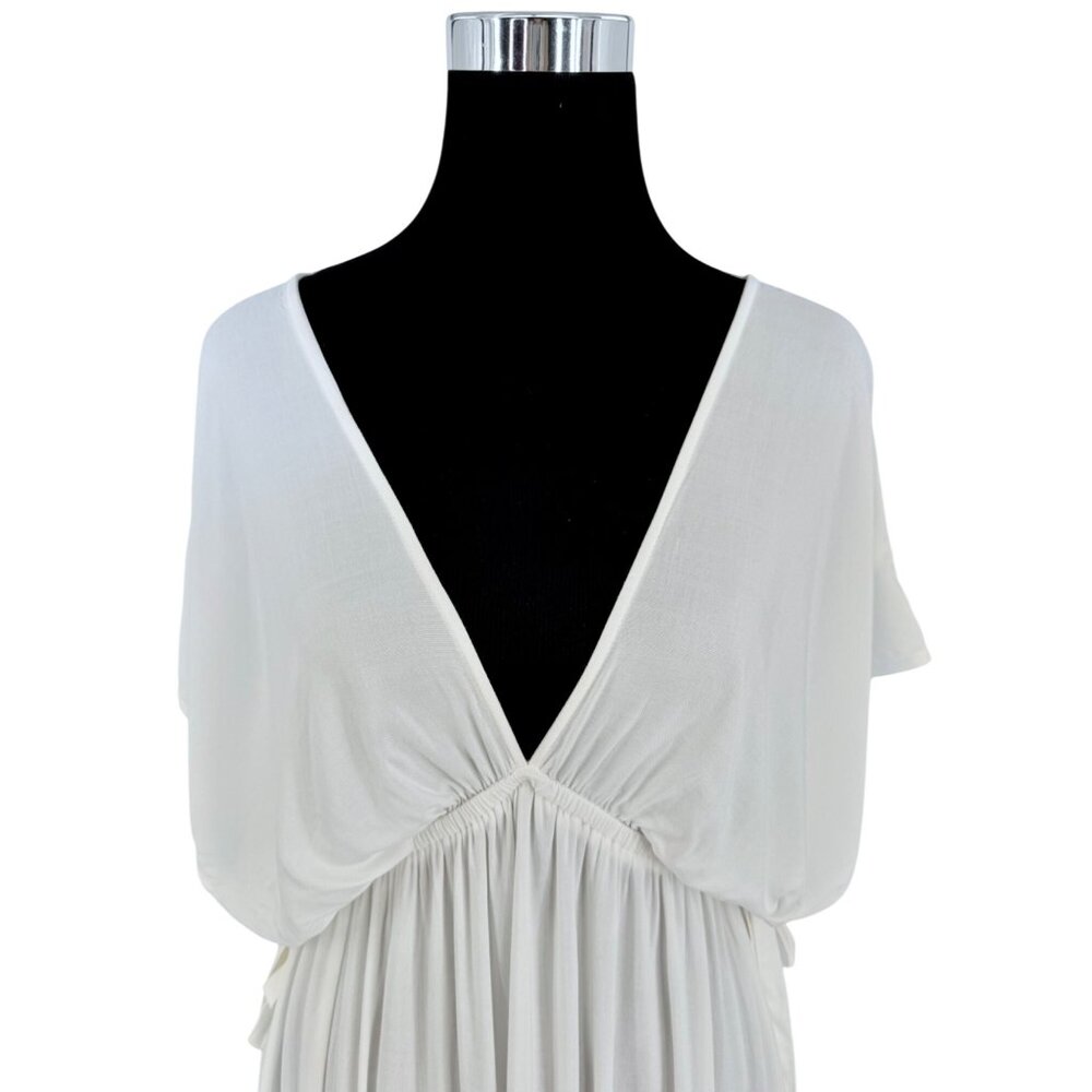 ASOS Maternity White V-Neck Maxi Dress Butterfly Sleeve Empire Waist Boho - Picture 15 of 16